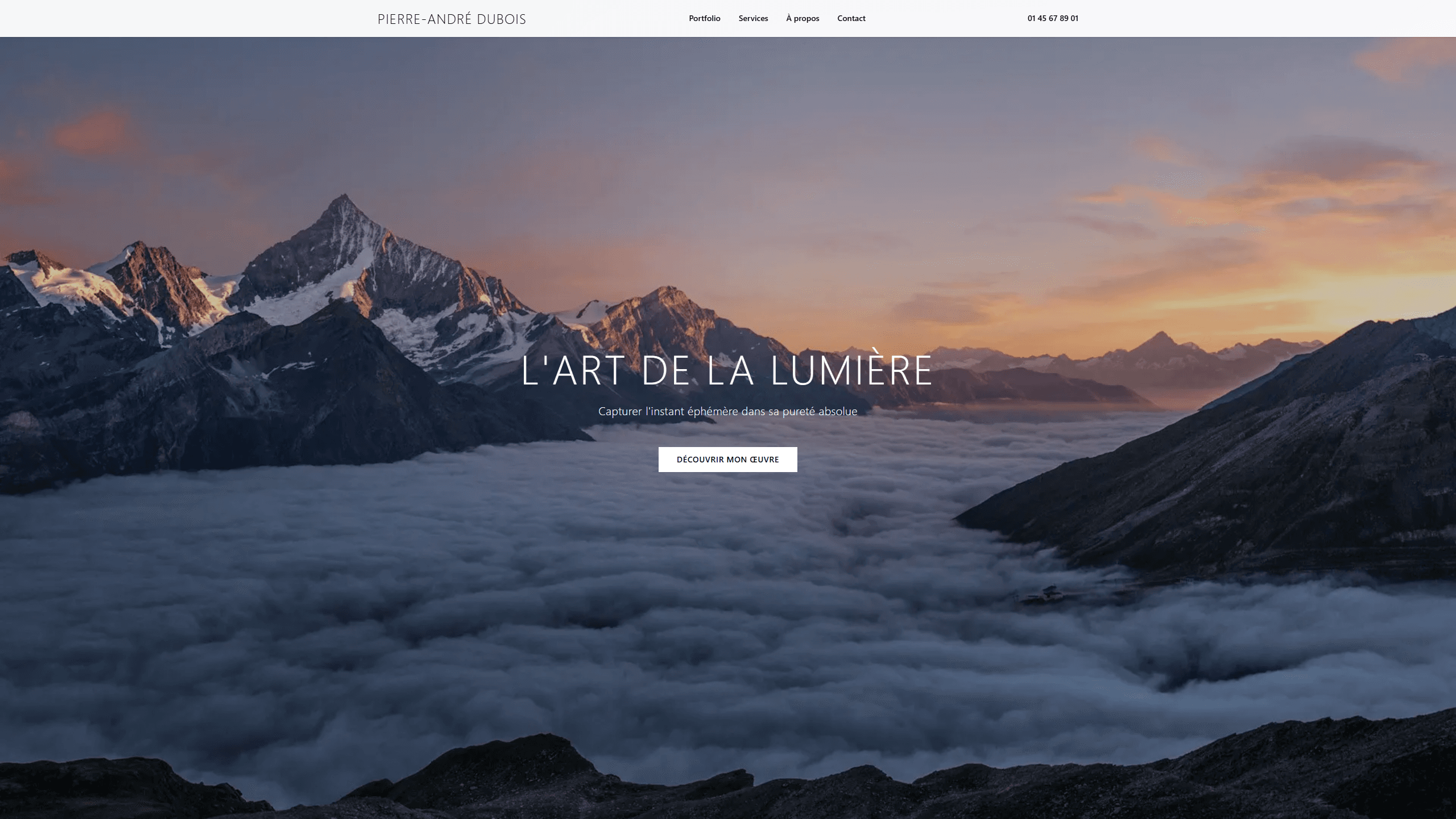 Refonte site photographe - Après